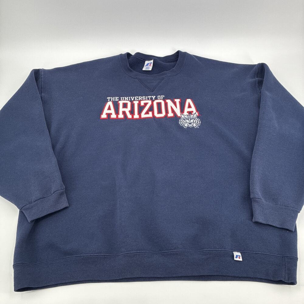 Vintage Russell Athletic Sweatshirt Mens 2XL Blue University Of Arizona Wildcats - Picture 3 of 14